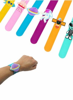 GROIC 6 Pack Cartoon Silicone Wristbands Space Bracelets Alien Bracelets Cute Silicone Bracelets Kids Bands Party Supplies  - Image 3