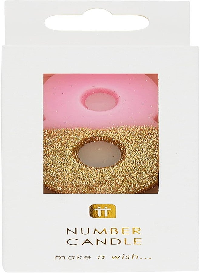 Talking Tables Pink Number 8 Candle with Gold Glitter Premium Quality Cake Topper Decoration For Kids, Adults, 18th, 80th Birthday Party, Anniversary, Milestone Age, Height 8cm, 3" - Image 2