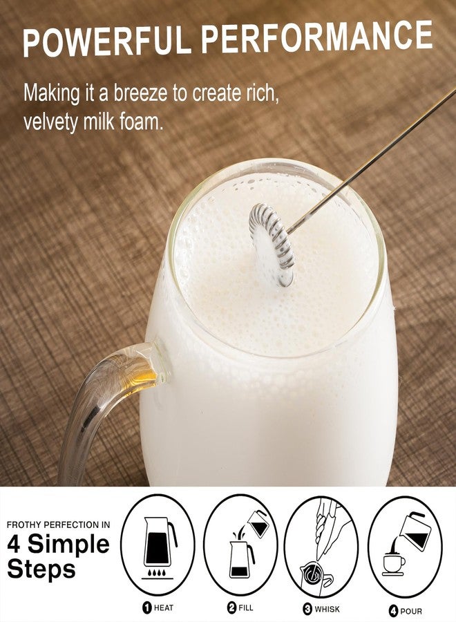 Yucime Milk Frother Handheld,Mini Drink Mixer and Coffee Blender Frother for Coffee Bar Accessories, Matcha Whisk,Latte, Cappuccino, Frappe, Hot Chocolate, Egg,Kitchen Essentials Gift (White) - Image 3