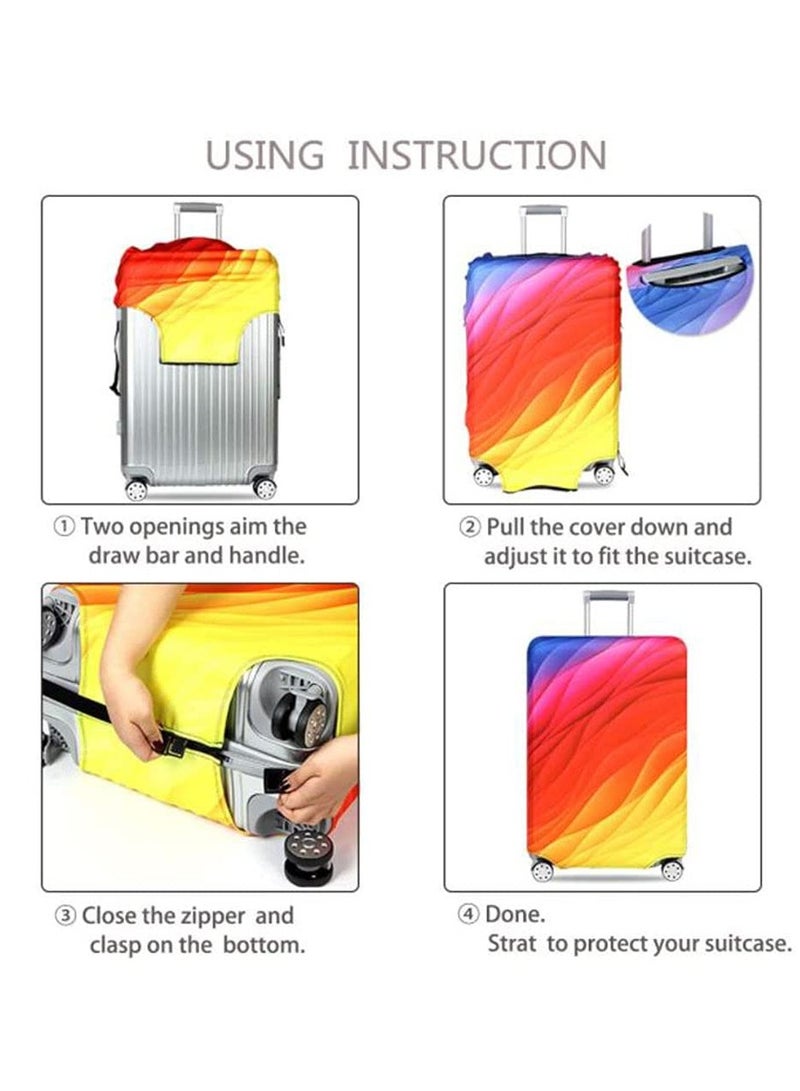 SOLARAE Thickened Spandex Luggage Cover for 29-32" Suitcases - Multicolor Travel Protector for Enhanced Durability and Style (XL Size) - Image 5