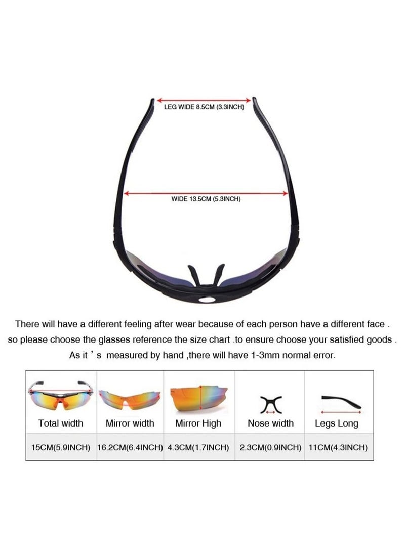 Polarized Sports Sunglasses for Men Lightweight with 5 Interchangeable Lenses for Outdoor Cycling Running Driving Fishing Golf Climbing Sports - Image 3