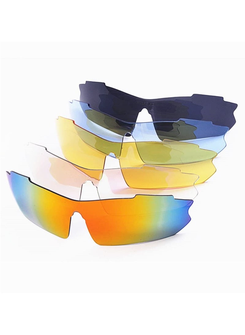 Polarized Sports Sunglasses for Men Lightweight with 5 Interchangeable Lenses for Outdoor Cycling Running Driving Fishing Golf Climbing Sports - Image 2