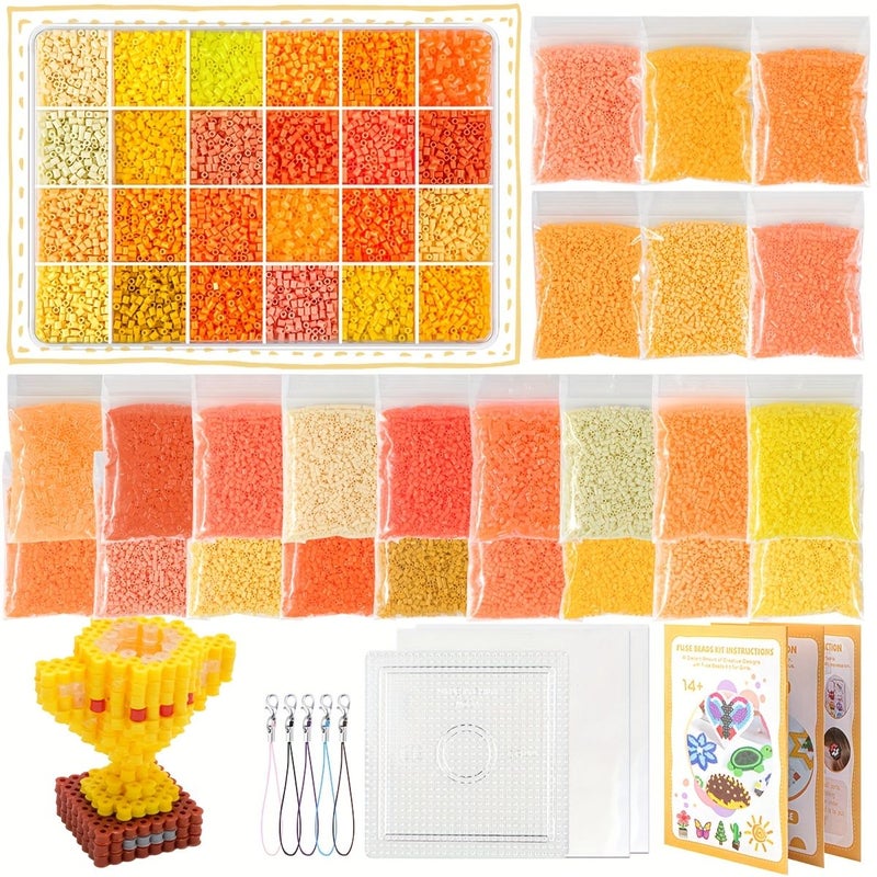 Orange Yellow 24 Color Melting Bead Kit With Refill Pieces Gift Set - Image 1