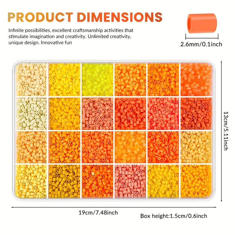 Orange Yellow 24 Color Melting Bead Kit With Refill Pieces Gift Set - Image 4