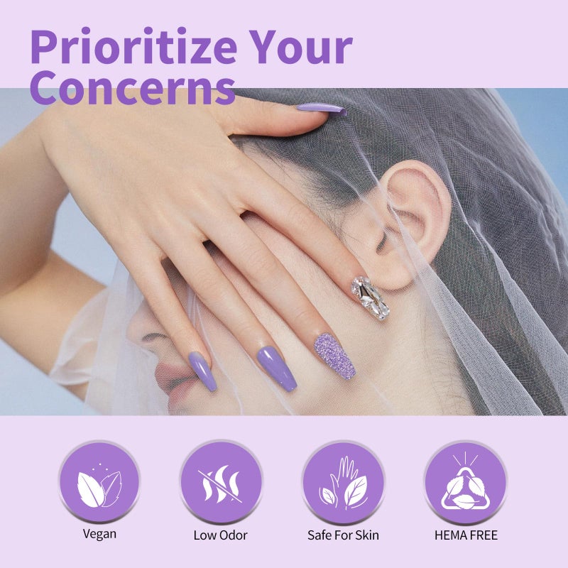 CANNI 6Pcs 9ml Hema-Free Purple Gel Polish,Dark Purple Gel Nail Polish Set,Light Violet Colors Gel Polish Kit, Soak Off LED Nail Gel Manicure Kit DIY at Home Salon Gifts for Women Girls - Image 3