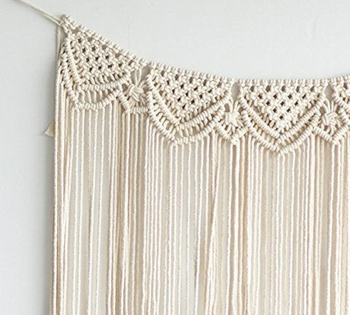 Flber Macrame Wall Hanging Boho Wedding Hanger Cotton Handmade Wall Art Home Wall Decor,42"x 35" - Image 3