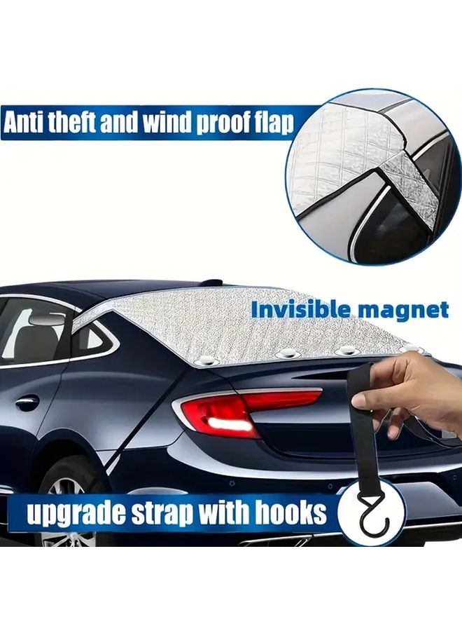 1pc13 Silvery Magnetic Rear Window Sunshade UV Blocking Heat Insulation Snow Shield - Image 3