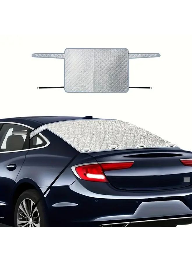 1pc13 Silvery Magnetic Rear Window Sunshade UV Blocking Heat Insulation Snow Shield - Image 1