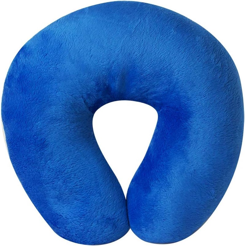 Cloudz Kids Dual Comfort Microbead Airplane Travel Neck Pillow. Super Soft Cozy Plush on One Side, Cool Relaxing Spandex on The Other! Keep Your Kids Comfy and Supported at Home or On The Go! - Blue - Image 3