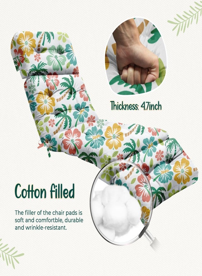 Uthem Outdoor Chaise Lounge Chair Cushion 75.1 x 22.8 x 4.7 Inches 100% Waterproof Replacement Cotton Patio Pool Lounge Chair Cushion for Outdoor Furniture with Ties, Green Coconut Tree - Image 5