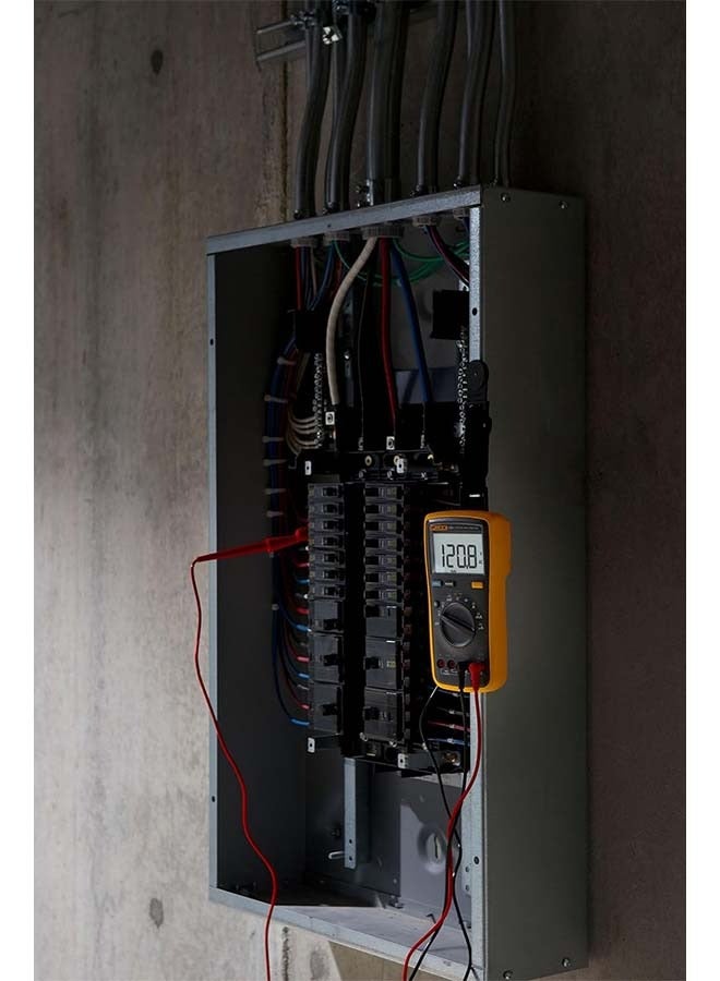 Fluke 15B+ Digital Multimeter, for Electrical Applications, Measures AC/DC Voltage and Current Measurements up to 1000V and 10A, Along with Resistance, Continuity, Diode, and Capacitance Capabilities