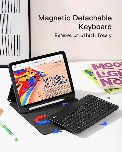 Inateck iPad 10th/11th Generation Keyboard Case, Compatible A16 2025 11", Air 11" M3/M2 (2025/2024), Air 5/4, Pro 11 4/3/2/1, Magnetic Detachable Keyboard with Pencil Holder, KB04002 (Black) - Image 3