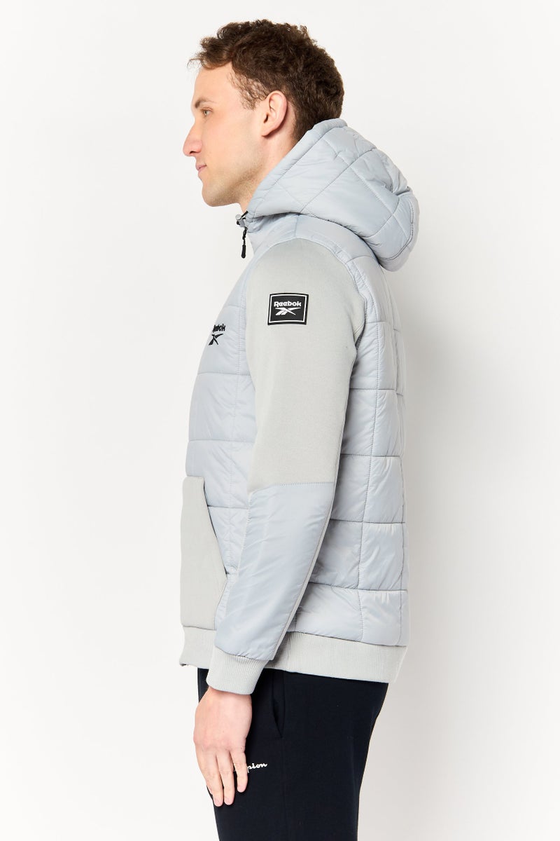 Reebok Men Sportswear Fit Long Sleeve Outdoor Jacket, Grey - Image 3