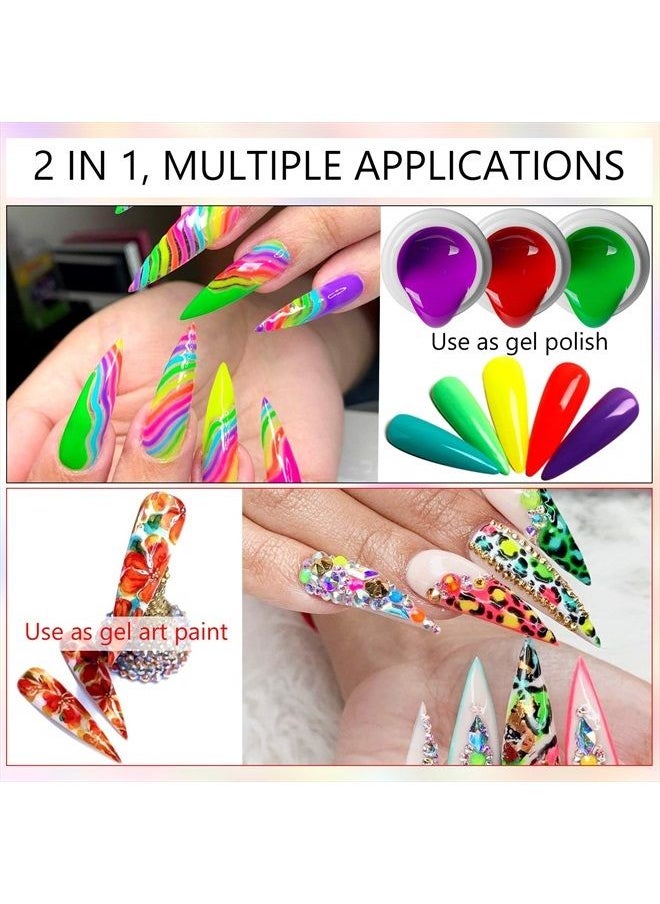 Saviland - Saviland 36 Colors Gel Paint Nail Art Kit -French Ombre Nail Kit Fall Color Solid Nail Art Gel Polish with 15pcs Painting Drawing Nail Brushes for DIY Nail Art Design & Manicure Nail Salon - Image 1