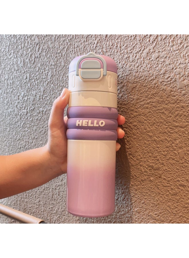 Double-drinking Panda Insulated Cup 316 Stainless Steel Cute Straw Water Cup Simple Portable Gift Cup Portable