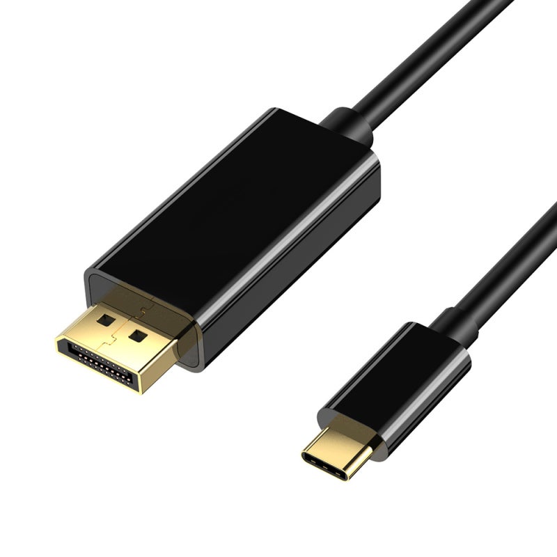 كابل محول من Type-C إلى DP، ذكر USB-C إلى ذكر DP، يدعم دقة 4K بمعدل 60 هرتز، وضع النسخ المتطابق/التمديد، توافق واسع، أسود بطول 1.8 متر - Image 1