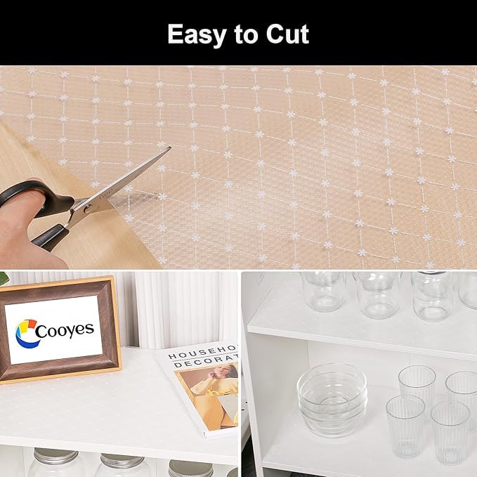 ElastPro (45 cm X 1.5 m) Printed Shelf Liners for Kitchen Shelves, Drawer Mat, Shelf Liner, Fridge Mats, Kitchen Cabinet Drawer Mat Liner Sheets (Square Plain Print) - Image 5