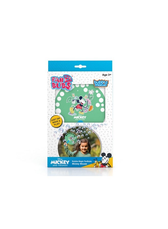 Bubble Magic FanBubs Mickey Mouse Theme|Thick Viscous Concentrate Solution Pouches with HandFan|Just Dip, Wave& Play|Bubble Maker|Birthday&Return Gifts for Kids 3yrs+|Outdoor Indoor Toy|Made in India - Image 1