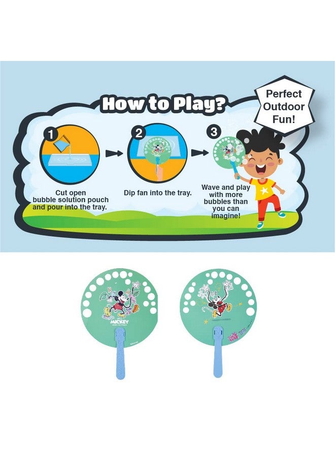 Bubble Magic FanBubs Mickey Mouse Theme|Thick Viscous Concentrate Solution Pouches with HandFan|Just Dip, Wave& Play|Bubble Maker|Birthday&Return Gifts for Kids 3yrs+|Outdoor Indoor Toy|Made in India - Image 3