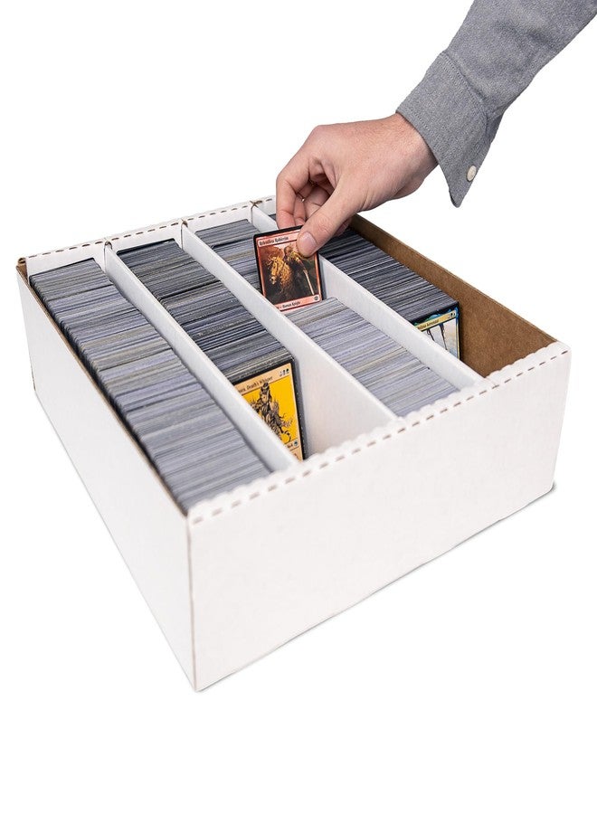 Easy Playhouse: Trading Card Storage Box - 3200ct Capacity, White Cardboard Divided Organizer, Sports-Gaming-Deck Building, Hobbyists & Collectors - Image 3