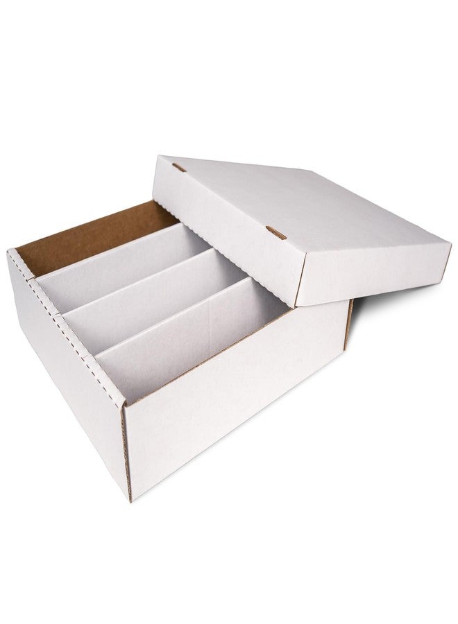 Easy Playhouse: Trading Card Storage Box - 3200ct Capacity, White Cardboard Divided Organizer, Sports-Gaming-Deck Building, Hobbyists & Collectors - Image 1