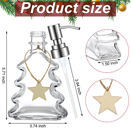 Skyley 3 Set Christmas Tree Soap Dispenser with Stainless Steel Pump Xmas Decorative Bathroom Hand Shaped Empty Bottles for Dish Kitchen - Image 3