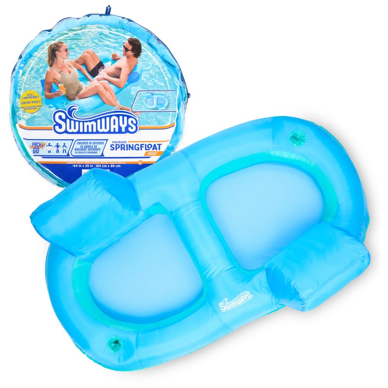 SwimWays Spring Float Premium Duo Pool Chair Fits 2 Adults Inflatable Pool Floats Adult with Fast Inflation for Ages 15 Up - Image 3