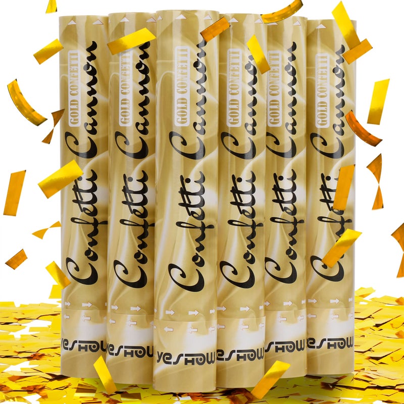 YESHOW Confetti Cannon Party Poppers Gold6 pack YESHOW Confetti Shooters Blaster for Birthday Graduation Wedding Christmas New Years Eve and Valentines Day Any Celebrations - Image 4
