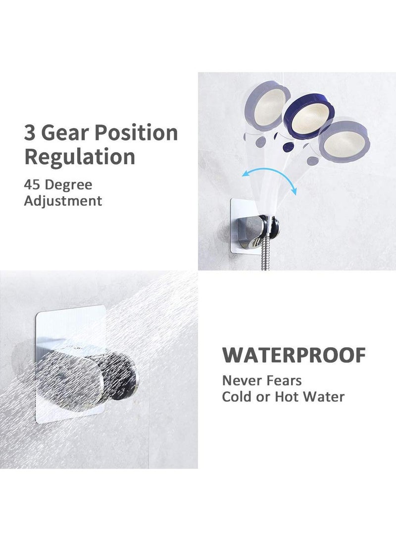 Sweet seven Adjustable Self-Adhesive Shower Head Holder - Chrome Bathroom Wall Mount Bracket for Handheld Shower Wand, Easy Installation, ABS Construction - Image 2