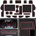 LOCOY Center Console Liner for Honda CRV Accessories 2023 2024 2025 2026 for CRV Cup Holder Mat Door Slot Pad Coaster Trim NonSlip Dust Interior Custom Rubber Decoration Insert 17pcs Red - Image 2