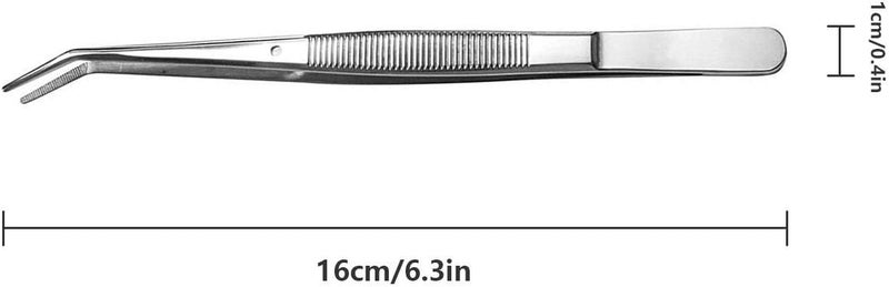 Rolybag Stainless Steel Tweezers, with Curved Serrated Tip Multipurpose Sewing Machine Tweezers Forceps for Craft Repairing (2 Pcs set) - Image 4