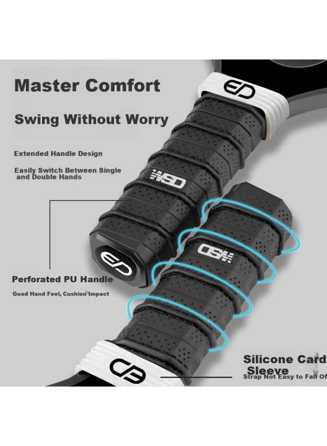 Weishidun Liquid Silver Pickleball Paddle Set Carbon Fiber T700 Cold Pressed Compeion Professional Matte Sports Equipment - Image 3