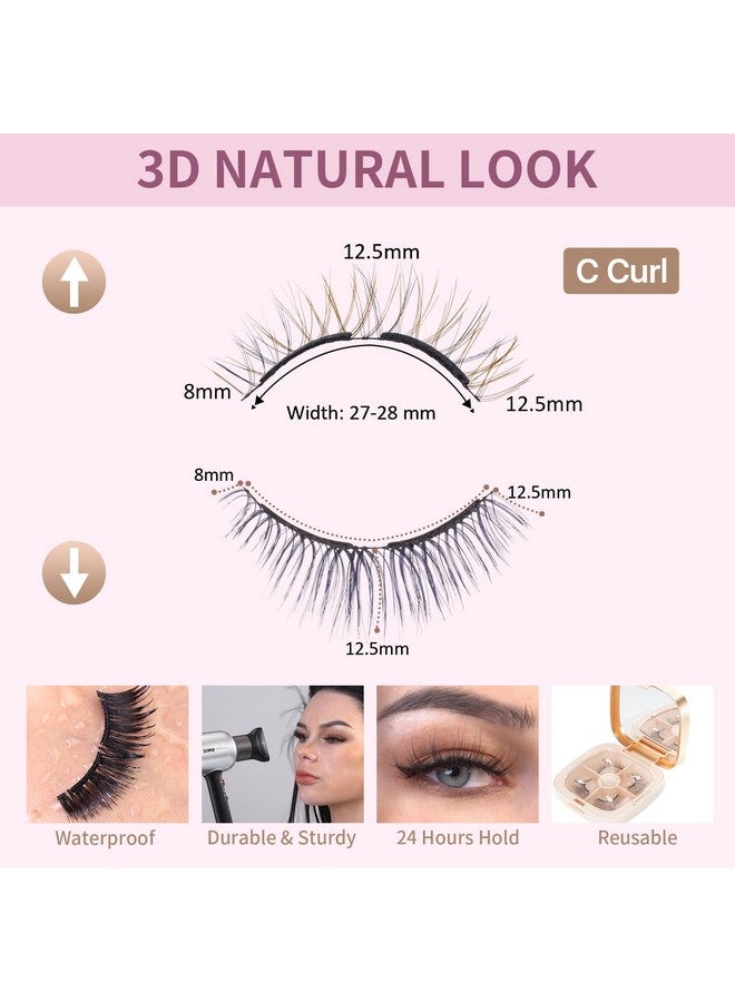 SIMER Magnetic Eyelashes Without Eyeliner Dual Magnetic Eyelashes With Applicator 4D Reusable Magnetic Lashes No Eyeliner Or Glue Needed Soft Magnets Natural Look Easy To Wear  - Image 3