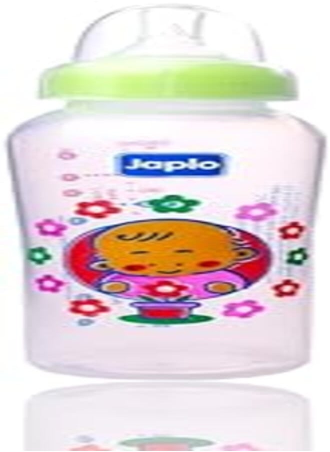 Japlo Japlo Round baby feeding Bottle with Anti-colic nipple & Lukewarm water mixer size 240 ml- green colour (card) 