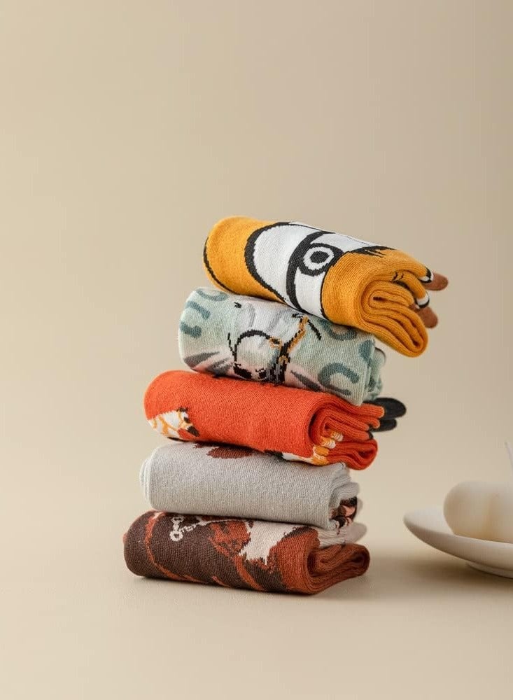 SYOSI Women's Cool and Novelty Casual Crew Socks, Animal Colorful Funny Patterned Cotton Ankle Dress Socks - Image 4