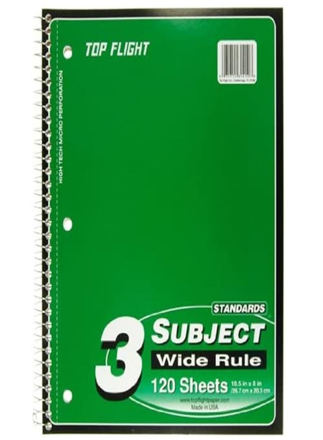 Top Flight 3-Subject Wirebound Notebook, 120 Sheet - Image 3