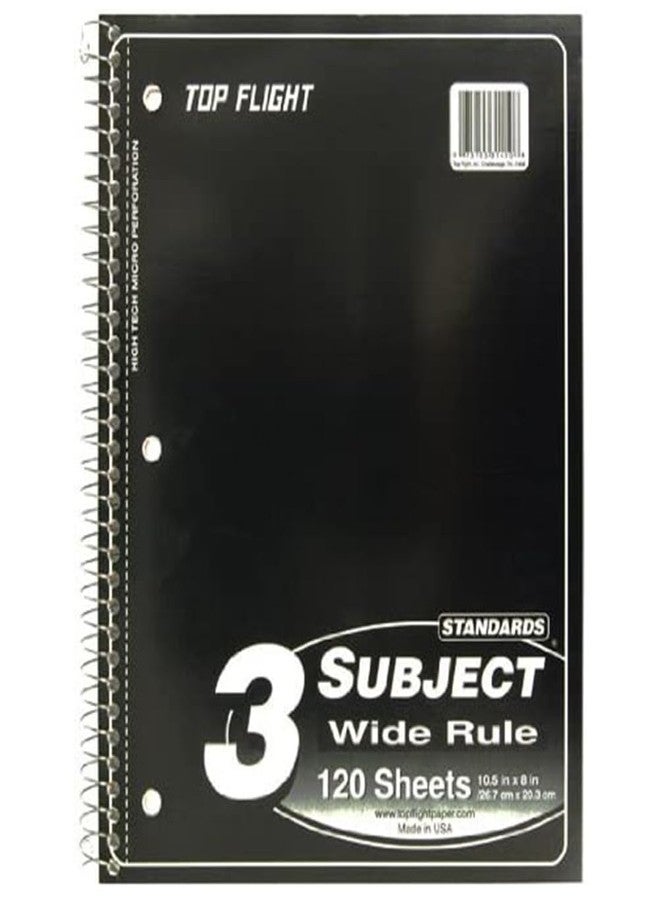 Top Flight 3-Subject Wirebound Notebook, 120 Sheet - Image 1