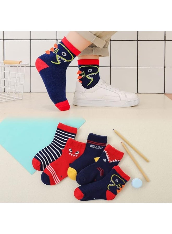 5 أزواج من الجوارب القطنية للأطفال الصغار، بتصميمات كرتونية لطيفة، مناسبة للأولاد والبنات من عمر 3 إلى 5 سنوات، بطول 14-16 سم - Image 2