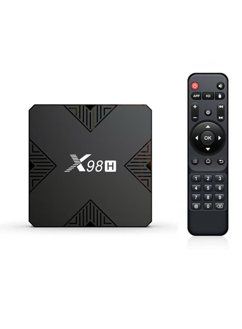 Android12.0 Bluetooth Dual WiFi 4K UHD TV Box With Remote X98H Black - Image 1