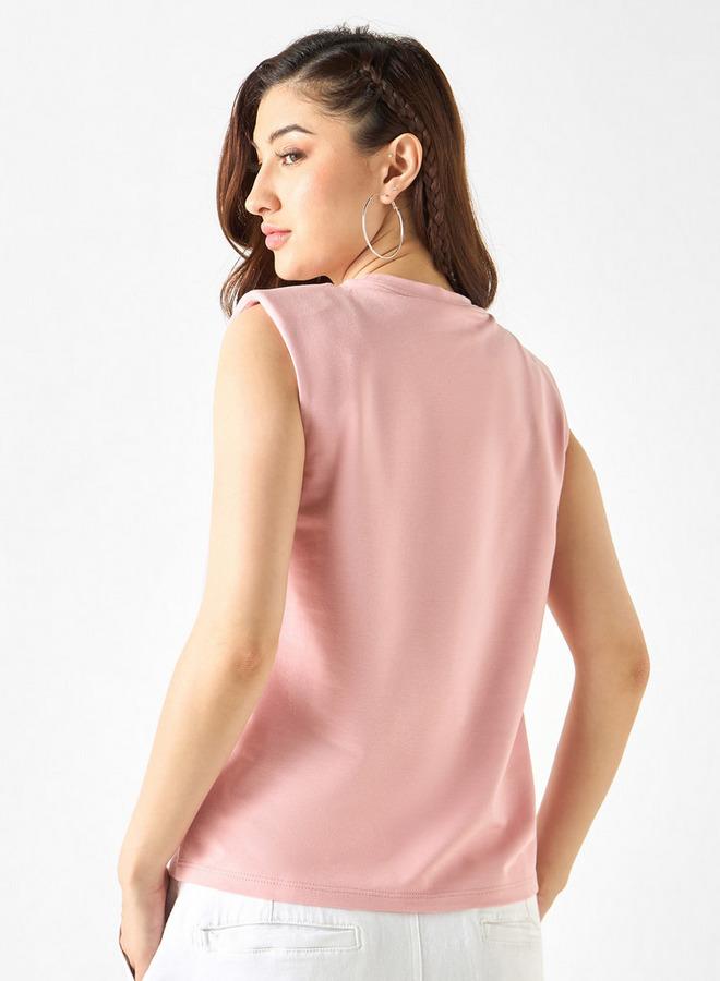 SP Characters Graphic Print Sleeveless T-shirt with Crew Neck - Image 3