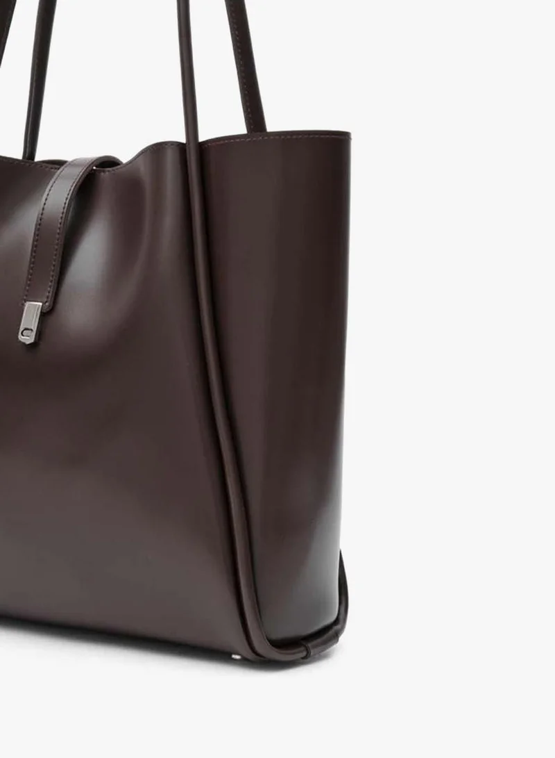 Shule Bags  Chester Locked Shoulder Bag Dark Coffee. for Women | Best Price UAE