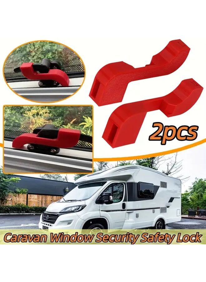 2 Pcs Set Window Safety Locks For RV Left And Right Pairs Easy Install Compatible With Seitz Dometic Camper Van Windows High Quality Latches Travel Trailer Users - Image 1