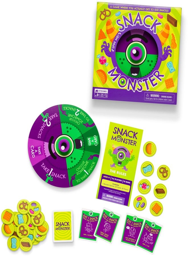 Exploding Kittens Snack Monster 2-6 Players - Ages 4+ - 10 Minutes to Play - Snack Eating Spinner Game - Kid Friendly Card Game, Family Game Night, - Image 4