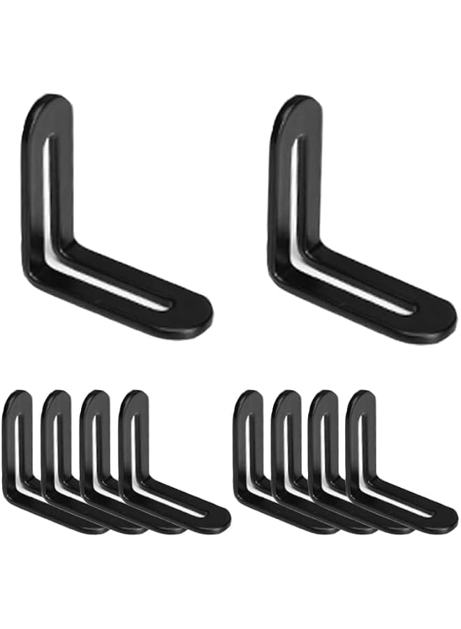 promass 10 Pcs Adjustable L-Shape Corner Brace with Slot, Metal Connector Slidable Slotted Joint Right Angle Bracket Fastener for Wood Chair Bookshelf Board Window Furniture Cabinet DIY - Image 1