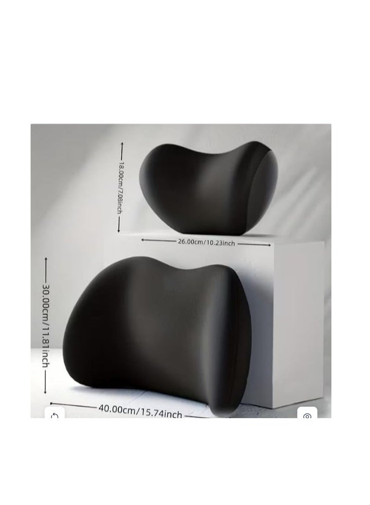 Car Seat Neck and Lumbar Support Pillow Set of 2 - Image 1