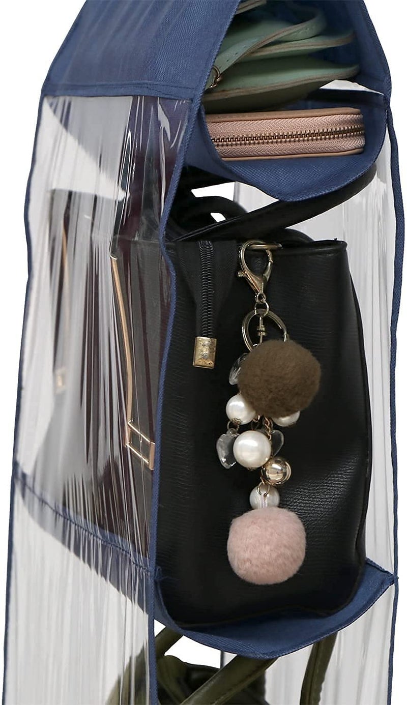 Delavala Delavala Hanging Handbag Purse OrganizerBreathable Polyester FiberPVC Handbag Organizer Easy Access PocketsWardrobe Closet Space Saving Organizers SystemWashable 6 POCKET  - Image 5