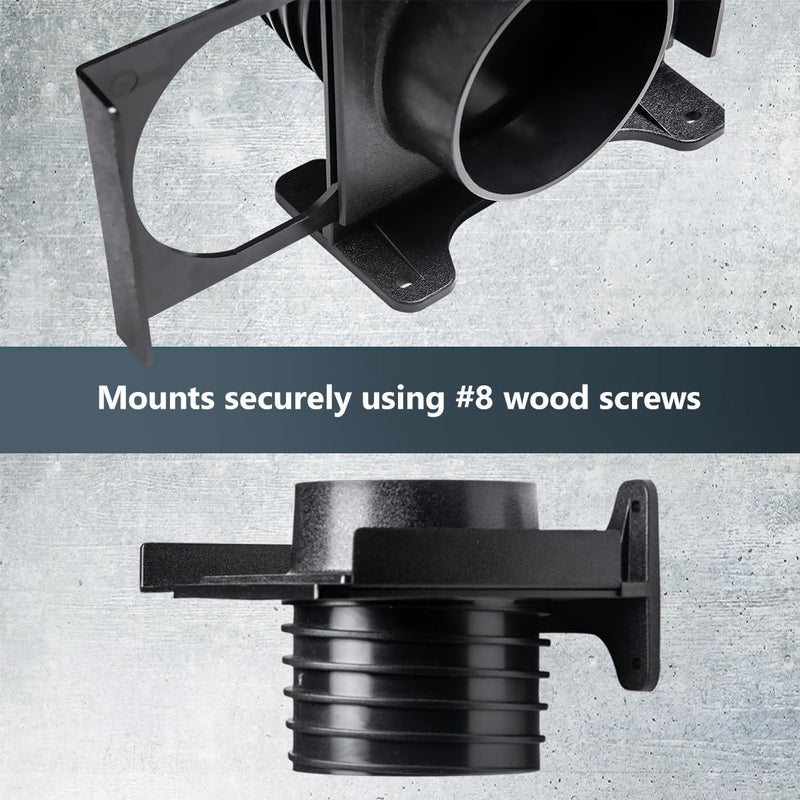 POWERTEC 70358V 4 Inch Wall Mounting Blast Gate with Bracket, Threaded Dust Collection Fitting - 1 Pack - Image 5