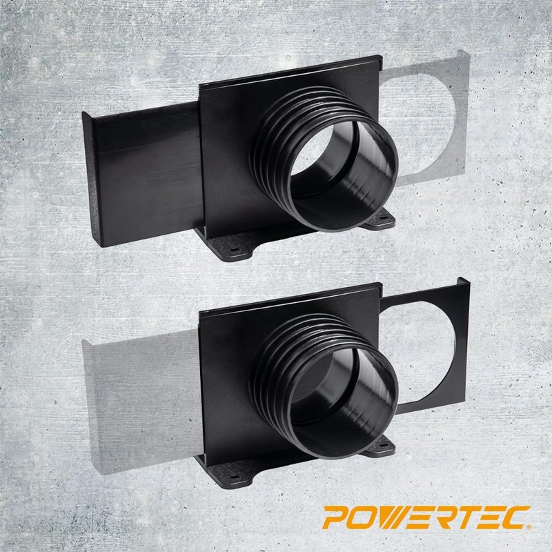 POWERTEC 70358V 4 Inch Wall Mounting Blast Gate with Bracket, Threaded Dust Collection Fitting - 1 Pack - Image 4