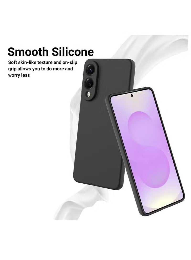 JAJEEK Samsung Galaxy S25 Edge 5G 2025 Premium Soft Liquid Silicone Case – Black, Shockproof, Anti-Slip, Ultra-Slim, Soft Touch for Full Protection - Image 3