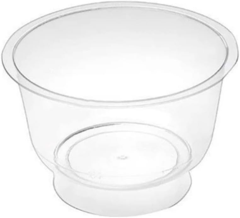 EYNEL Clear Durable Footed Dessert Cups with Spoons  7oz Plastic Slanted Parfait and Appetizer Cups Small Reusable Bowls for Parties Pudding Mousse Ice Cream 25 Cups  25 Spoons - Image 4